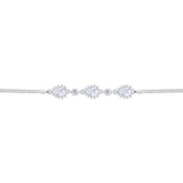Asfour Crystal Box Chain Bracelet With Zircon Pear Design In 925 Sterling Silver-BD0313